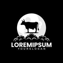 cow farm logo vector design logo