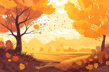 Fototapeta premium Golden Fall Landscape