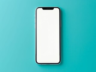 Smartphone Mockup on Blue Background.