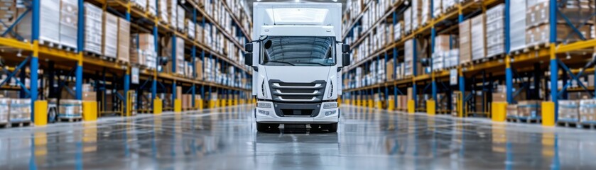 Semi Truck in a Warehouse.