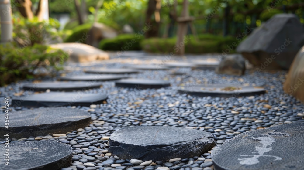 Poster stones and small stones can serve as a backdrop or surface for different outdoor and ecological desi