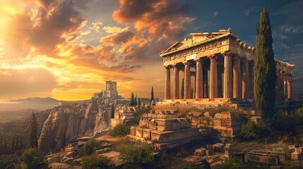 Obraz premium The collapse of ancient civilizations like the Mycenaeans and the Etruscans signals the end of eras marked by innovation, creativity, and cultural flourishing.