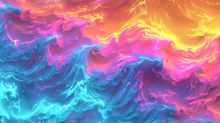 Psychedelic Rainbow Plama Waves Background