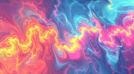 Psychedelic Rainbow Plama Waves Background