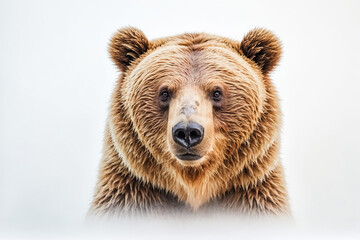 Obraz premium Close-up portrait of a brown bear against a white background