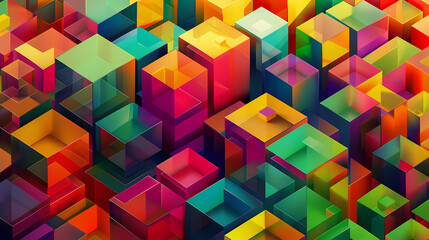 Colorful cubes background