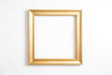 Golden Picture Frame on White Background