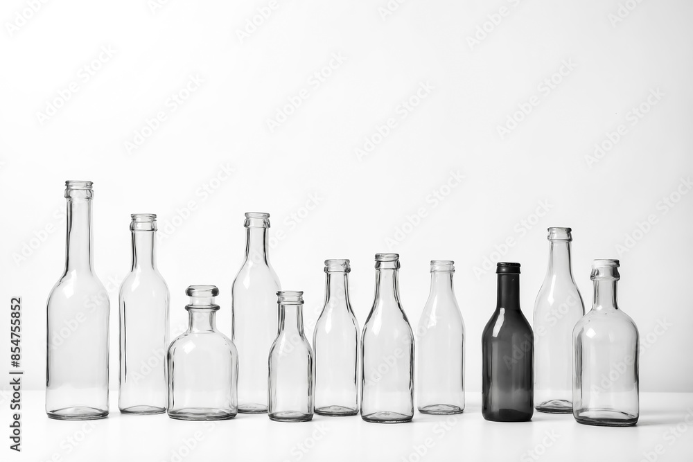 Poster Empty Glass Bottles