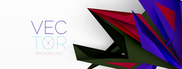 Minimal geometric abstract background. Low poly dynamic triangle design. Trendy techno business template for wallpaper, banner, background or landing