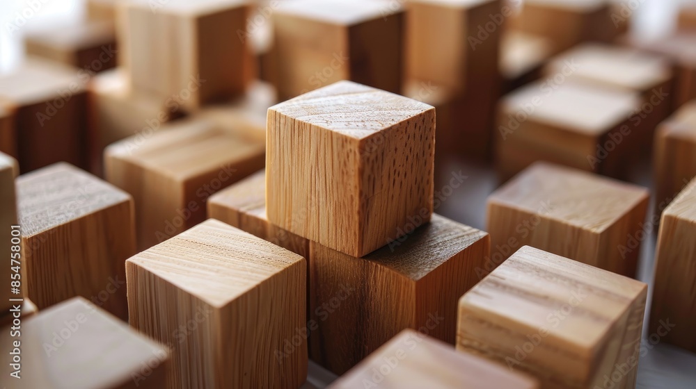 Fototapete generating business concepts with wooden blocks and creativity