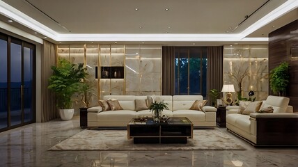 Fototapeta premium Interior design of living room.
