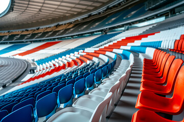 Fototapeta premium TRIBUNE SEATS STADIUM FRANCE FLAG COLORS