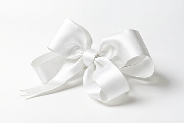 Naklejka premium White Satin Ribbon Bow