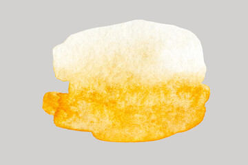 watercolor gold ocher acrylic brush strokes. text boxes yellow sand design elements isolated white background