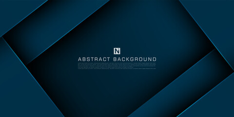 Abstract dark blue overlap shadow and lights background. Papercut template vector with straight line and shadow. Dark blue background with trendy pattern design. Eps10 vector