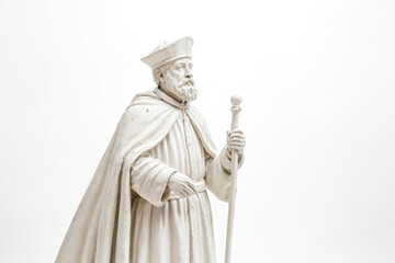 White Statue of a Man with a Staff