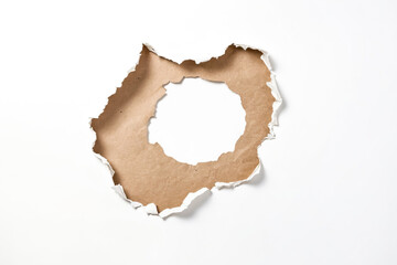 Obraz premium Torn paper revealing a brown background