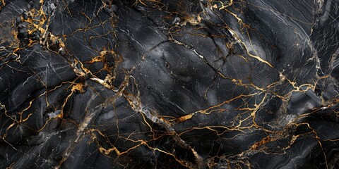 Abstract Black and Gold Marble Texture