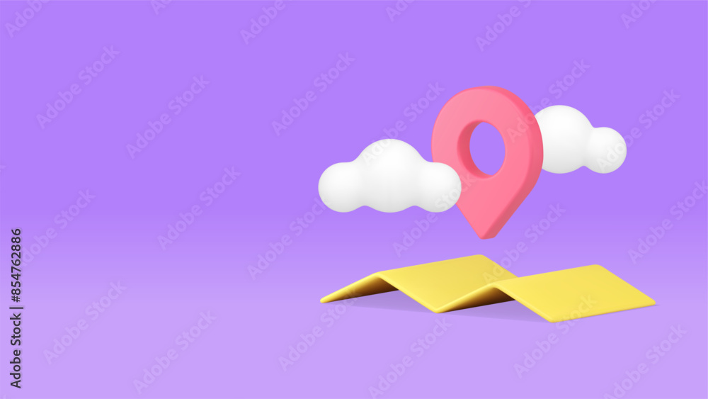 Poster gps gprs digital map navigation location global positioning system 3d icon realistic vector