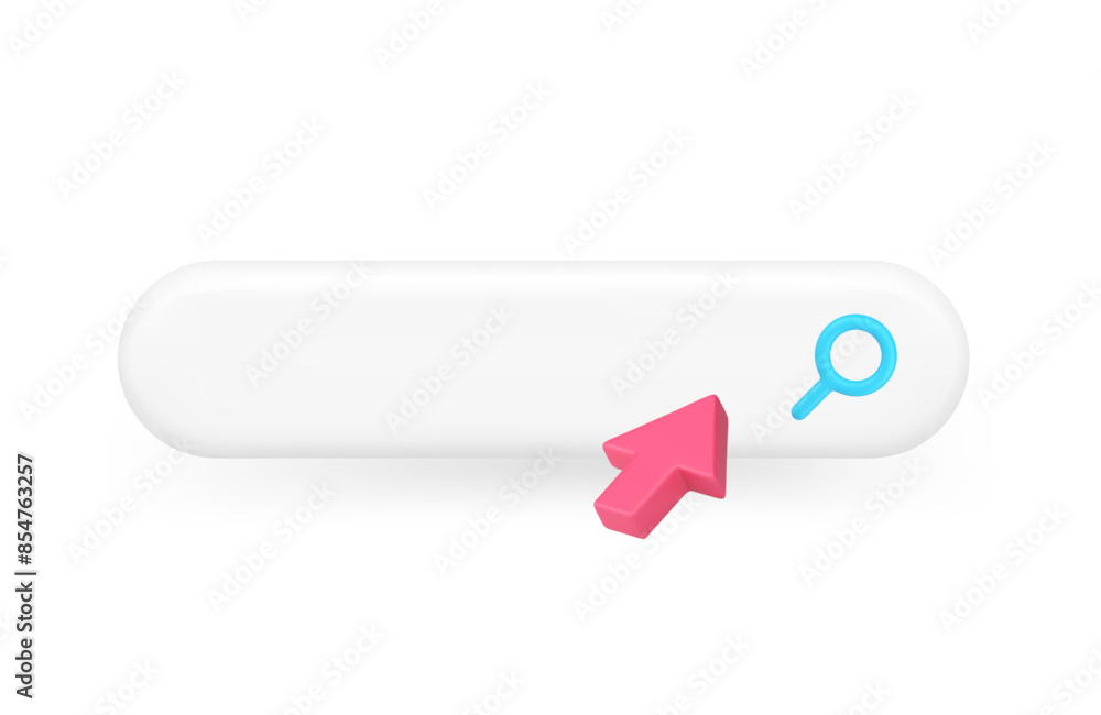 Poster online search internet browser address navigation bar arrow click cursor 3d icon realistic vector