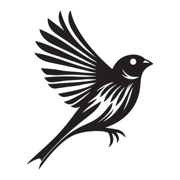 recommend clip art: vector silhouette canary bird design, detailed and colorful exotic songbird illustrations