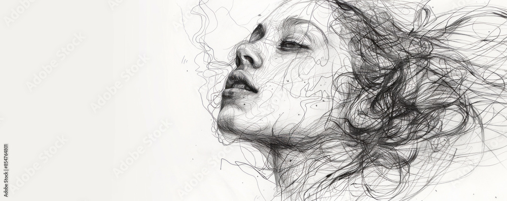 Poster a line drawing that captures the essence of a subject with simple strokes.