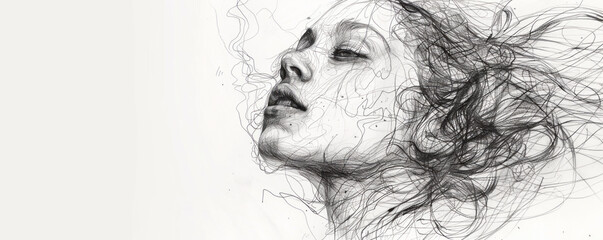 Fototapeta premium A line drawing that captures the essence of a subject with simple strokes.