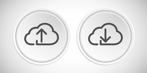 Download And Upload Arrow Icon Button Set Design Illustration