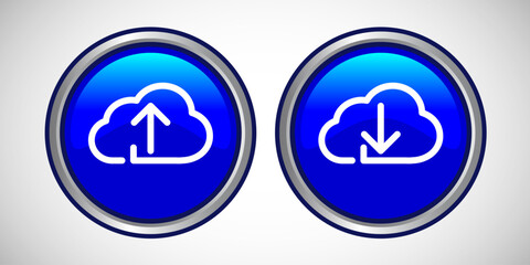 Download And Upload Arrow Icon Button Set Design Illustration