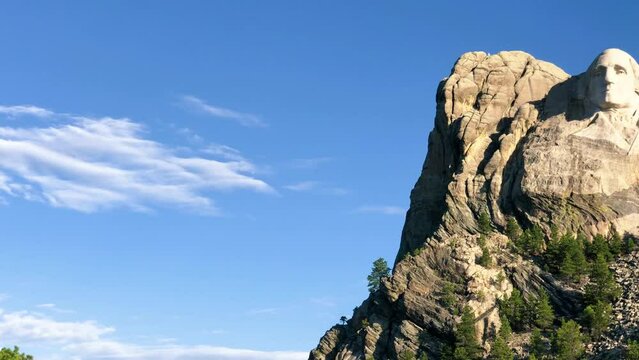 Mount Rushmore National Monument on a sunny summer day of July, South Dakota