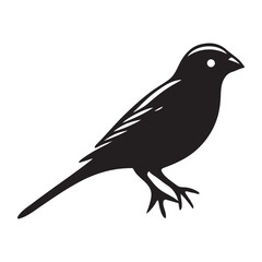 bird on a branch silhouette vector