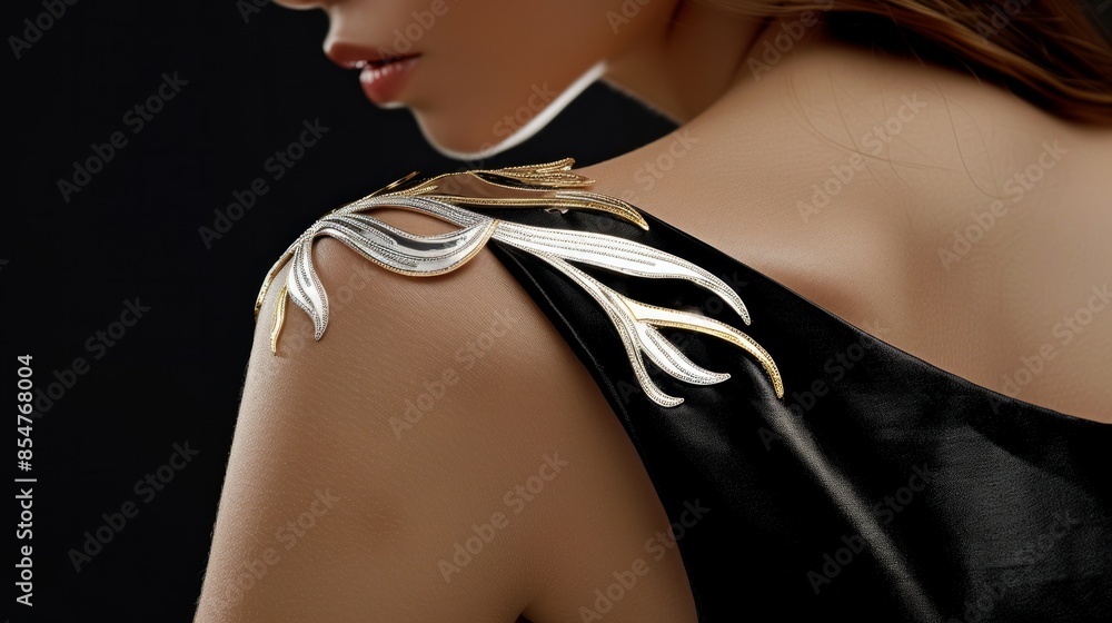 Wall mural gold shoulder decoration for evening dress