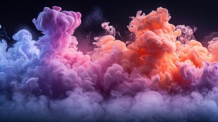 Fototapeta premium Artistic background. Dark blue and coral color