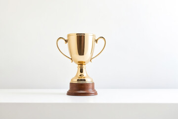 Golden Trophy on a White Background