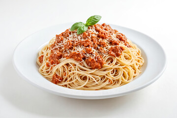 Spaghetti with Meat Sauce and Parmesan Cheese