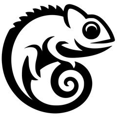 Simple chameleon logo silhouette
