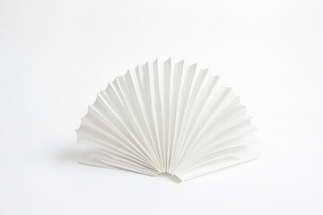 White Paper Fan on White Background