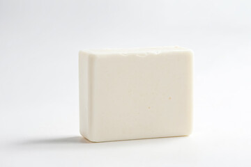 White Bar of Soap on White Background