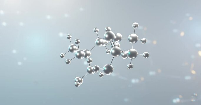 Pantothenic acid rotating 3d molecule, molecular structure of vitamin b5, seamless video