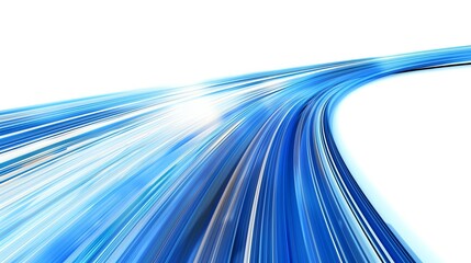Abstract blue swoosh background representing motion and speed, ideal for technology or futuristic themes in presentations or designs.
