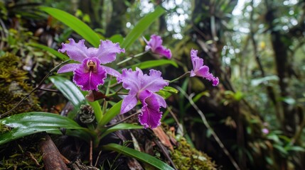 Purple orchids thrive in regions with tropical climates