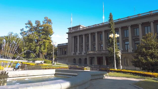 Belgrade Serbia, August 10, 2020: Sunny day at the historic Presidental hourse building in Belgrade