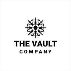 Vault door gear logo with masculine style design