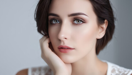 Fototapeta premium A portrait of a beautiful lady - Generative AI