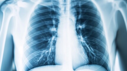 X-ray showing pulmonary edema with fluid accumulation in the lungs