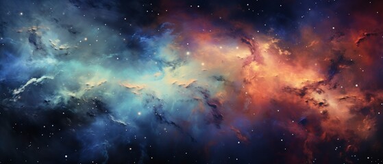 Fototapeta premium Night sky with stars and nebula. Space background.