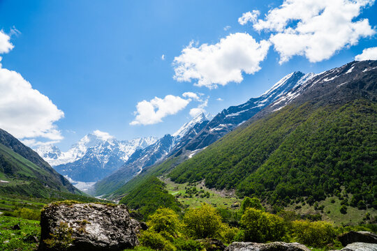 Valley of Flowers, Mountain Scapes of Himalayas in Chamoli Uttarakhand India