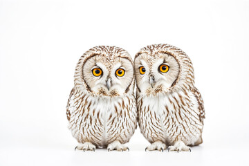 Fototapeta premium Two Owls Facing Each Other