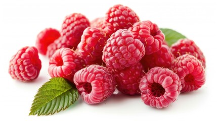 Raspberry berries isolated on a white background