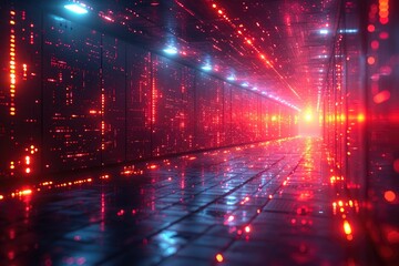 Fototapeta premium Sentinels of Cybersecurity: AI Fortresses in Action